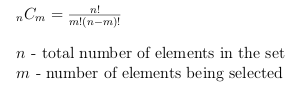 Combination Formula