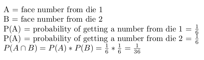 Die probabilities